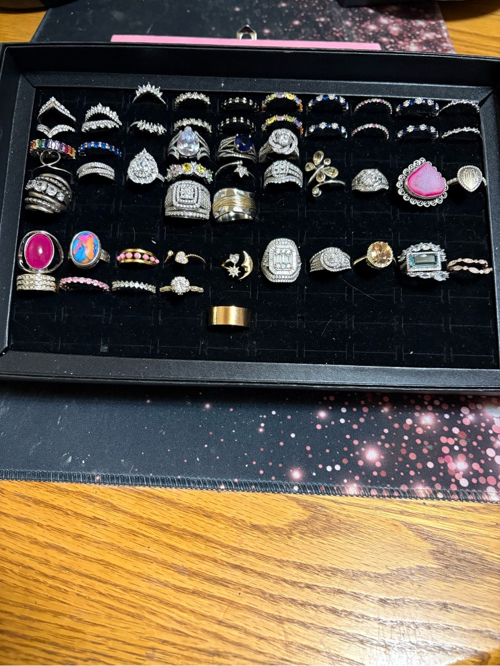 Mixed Women's Ring Collection - Pink, Gold, Silver Accents